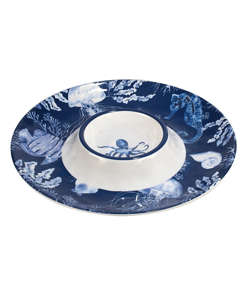 Certified International Sea Life 3 Pc Hostess Set, Service For 3