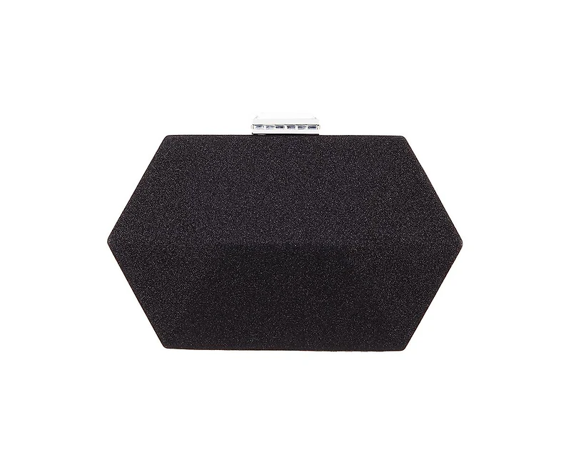 Nina Geometric Metallic Glitter Minaudiere Handbag