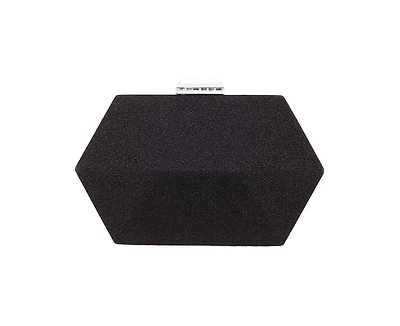 Nina Geometric Metallic Glitter Minaudiere Handbag
