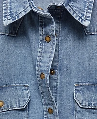 Mango Women's Chest-Pocket Denim Shirt