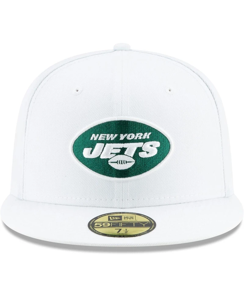 Men's New Era White New York Jets Omaha 59FIFTY Fitted Hat