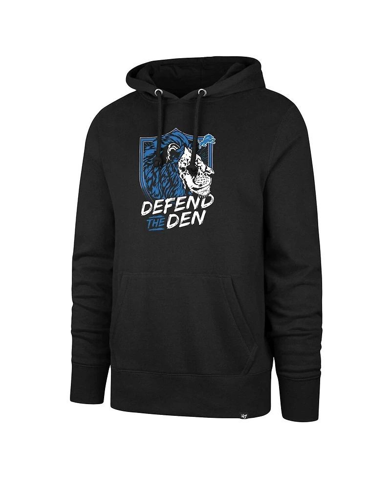 Men's '47 Brand Black Detroit Lions Regional Headline Hoodie