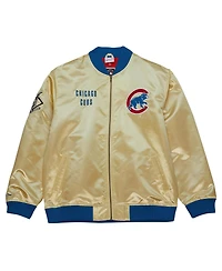 Men's Mitchell & Ness Gold Chicago Cubs Og 2.0 Lightweight Satin Full-Zip Jacket
