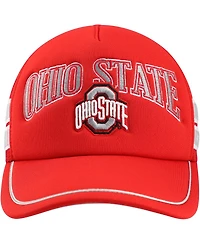 Men's '47 Brand Scarlet Ohio State Buckeyes Sideband Trucker Adjustable Hat