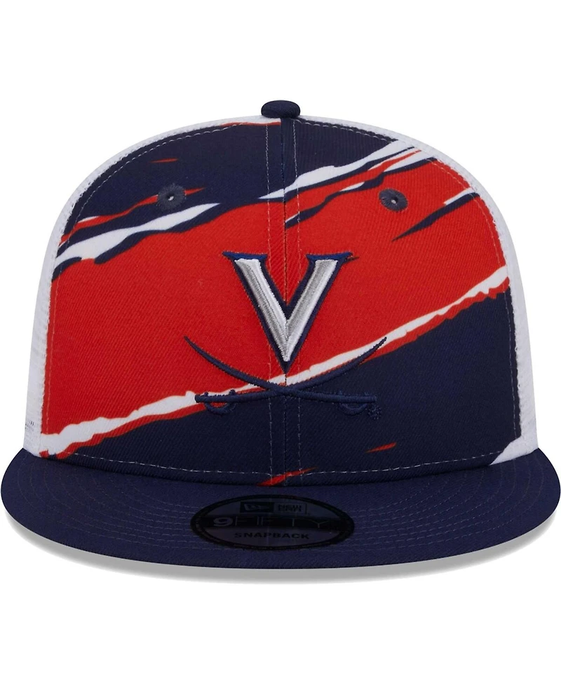 Men's New Era Navy Virginia Cavaliers Tear Trucker 9FIFTY Snapback Hat