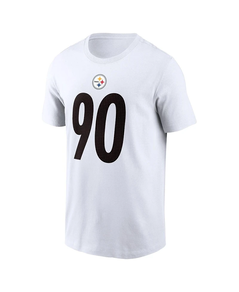 Men's Nike T.j. Watt White Pittsburgh Steelers Player Name and Number T-shirt