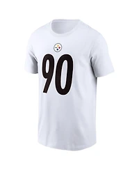 Men's Nike T.j. Watt White Pittsburgh Steelers Player Name and Number T-shirt