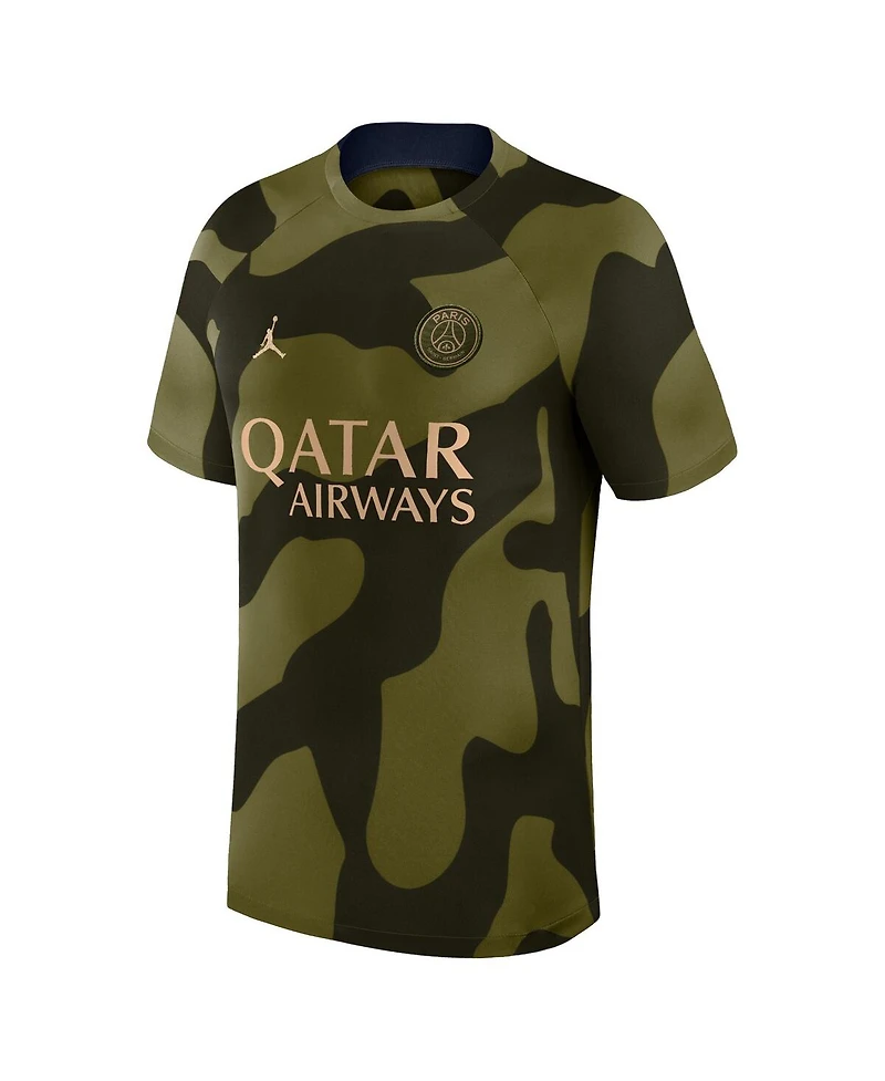 Men's Jordan Olive Paris Saint-Germain 2023/24 Academy Pro Pre-Match Top