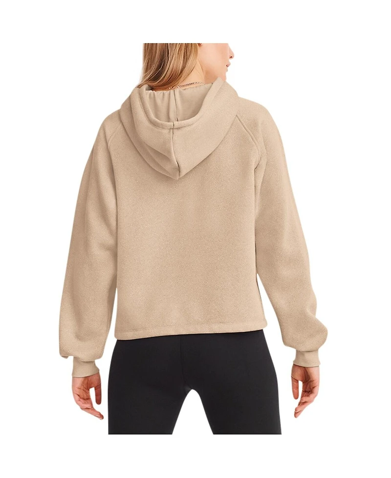 Women's Dkny Sport Cream Seattle Seahawks Debbie Dolman Raglan Pullover Hoodie