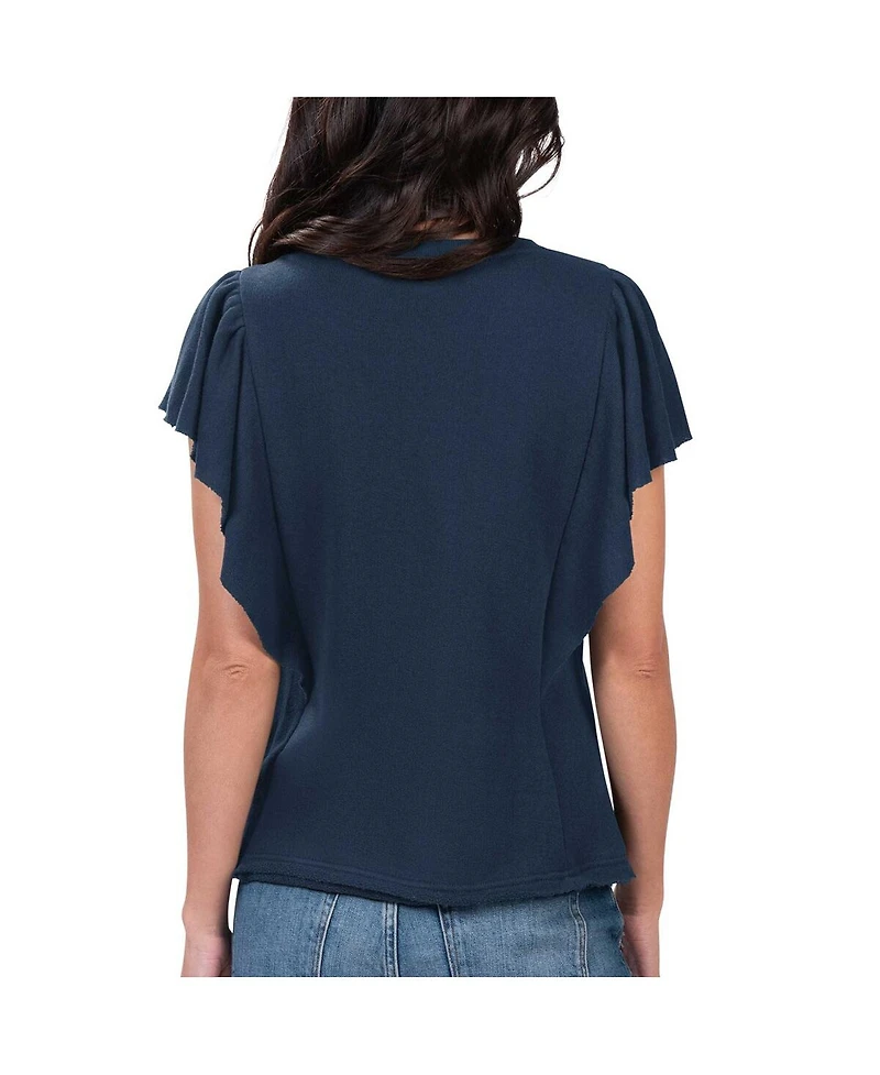 Women's G-iii 4Her by Carl Banks Navy New York Yankees Crowd Wave T-shirt