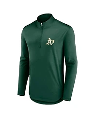 Men's Fanatics Green Oakland Athletics Quarterback Quarter-Zip Top