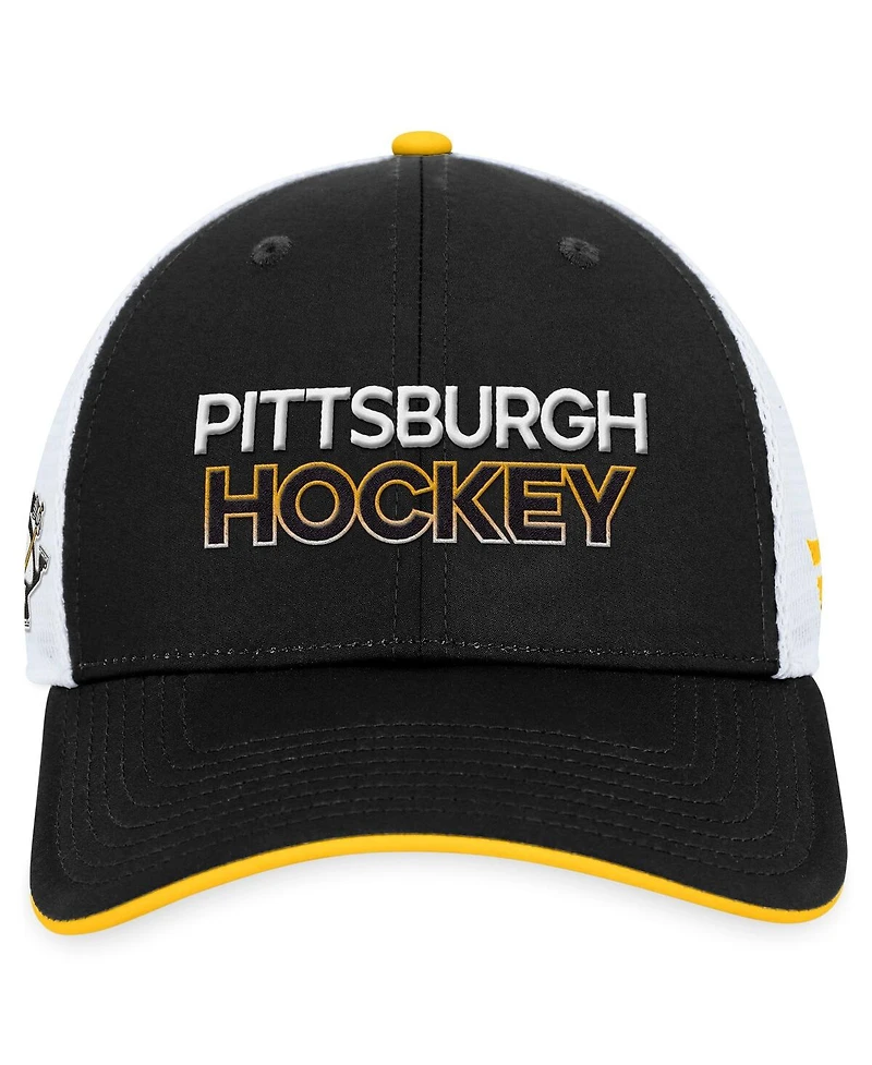 Men's Fanatics Black Pittsburgh Penguins Authentic Pro Alternate Jersey Trucker Adjustable Hat