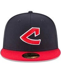 Men's New Era Navy Cleveland Guardians Cooperstown Collection Wool 59FIFTY Fitted Hat