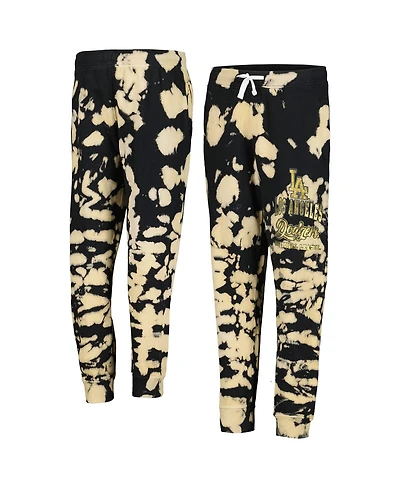 Big Boys Black Distressed Los Angeles Dodgers Lose Yourself Fleece Pants