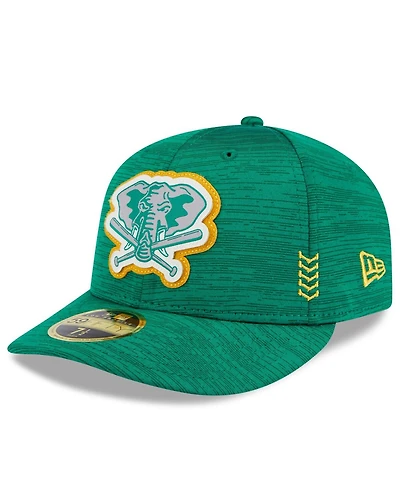 Men's New Era Green Oakland Athletics 2024 Clubhouse Low Profile 59FIFTY Fitted Hat