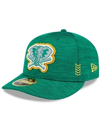 Men's New Era Green Oakland Athletics 2024 Clubhouse Low Profile 59FIFTY Fitted Hat