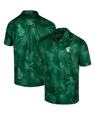 Men's Colosseum Green Michigan State Spartans Palms Team Polo Shirt