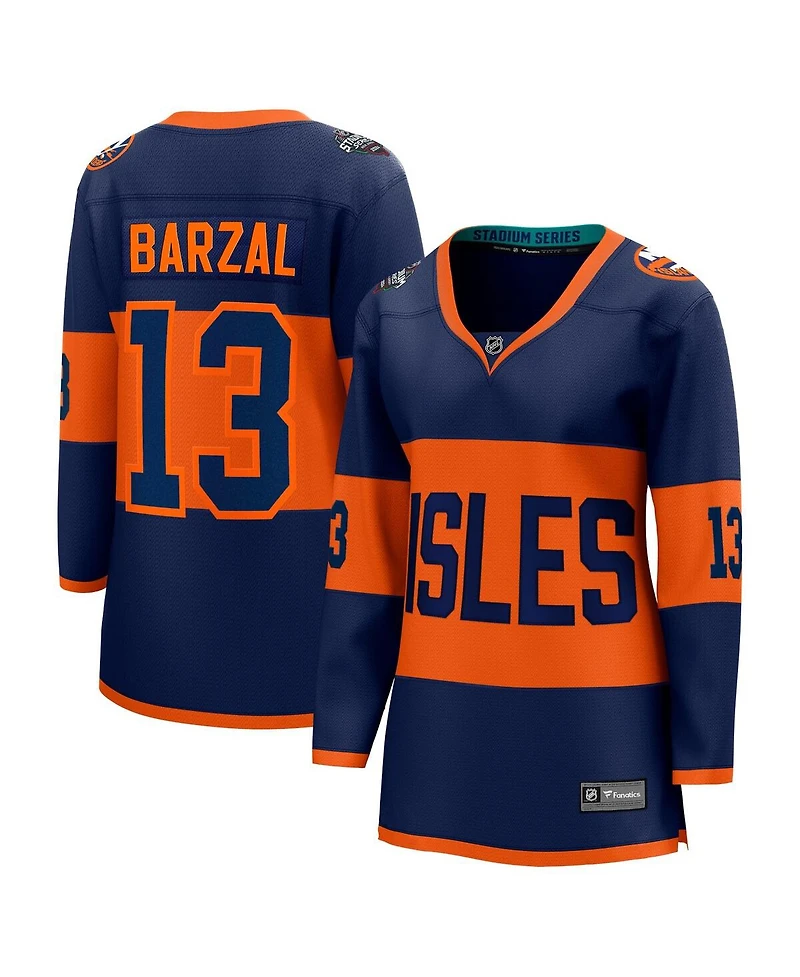 Women's Fanatics Mathew Barzal Navy New York Islanders 2024 Nhl Stadium Series Breakaway Player Jersey