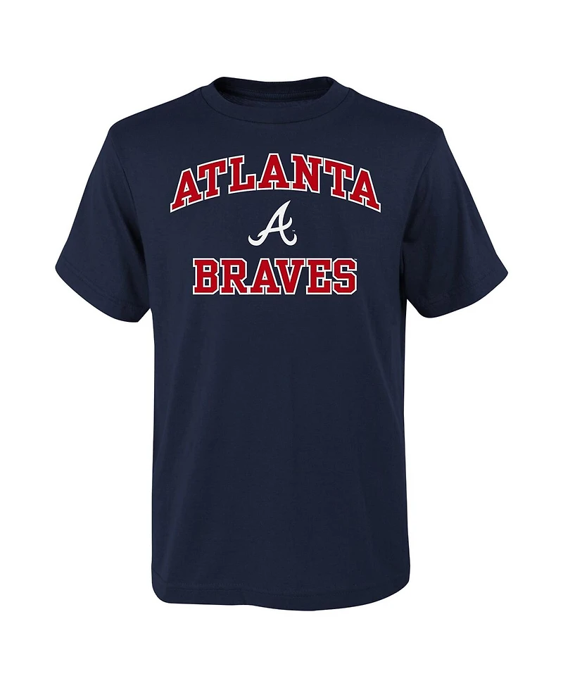 Big Boys Fanatics Navy Atlanta Braves Heart and Soul T-shirt
