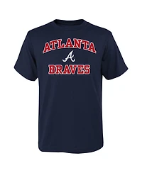 Big Boys Fanatics Navy Atlanta Braves Heart and Soul T-shirt