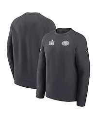 Men's Nike Anthracite San Francisco 49ers Super Bowl Lviii Opening Night Tech Fleece Pullover Sweatshirt