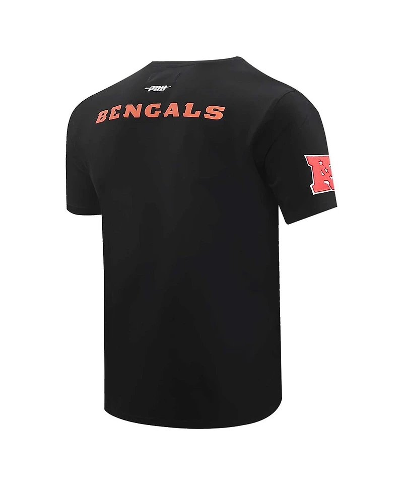 Men's Pro Standard Black Cincinnati Bengals Retro Striper T-Shirt