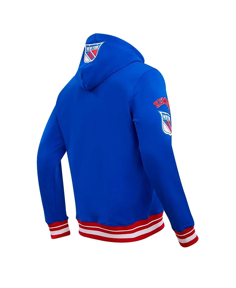Men's Pro Standard Blue New York Rangers Retro Classic Fleece Pullover Hoodie