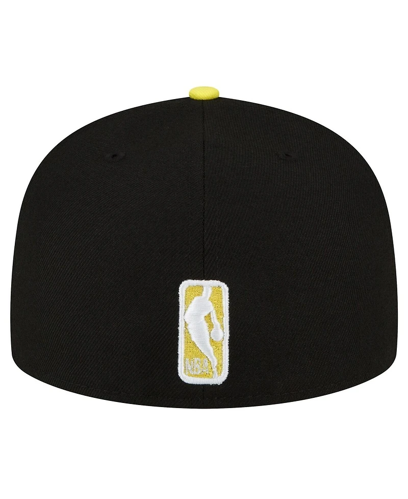 Men's New Era Black, Yellow Utah Jazz 2-Tone 59FIFTY Fitted Hat