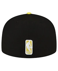 Men's New Era Black, Yellow Utah Jazz 2-Tone 59FIFTY Fitted Hat