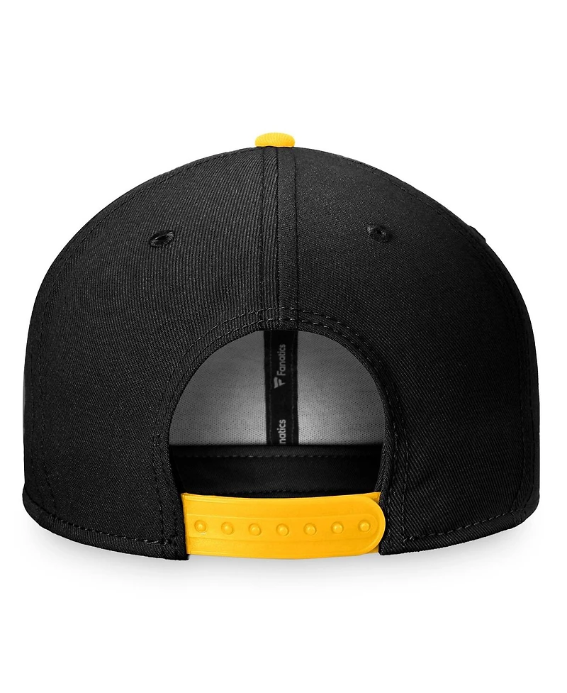 Men's Fanatics Black, Gold Boston Bruins Fundamental Colorblocked Snapback Hat