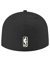 Men's New Era Black Golden State Warriors and White 59FIFTY Fitted Hat