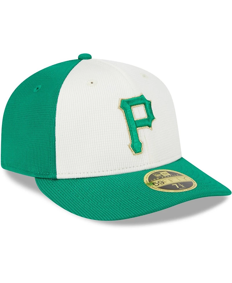 Men's New Era White, Green Pittsburgh Pirates 2024 St. Patrick's Day Low Profile 59FIFTY Fitted Hat