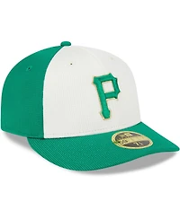 Men's New Era White, Green Pittsburgh Pirates 2024 St. Patrick's Day Low Profile 59FIFTY Fitted Hat
