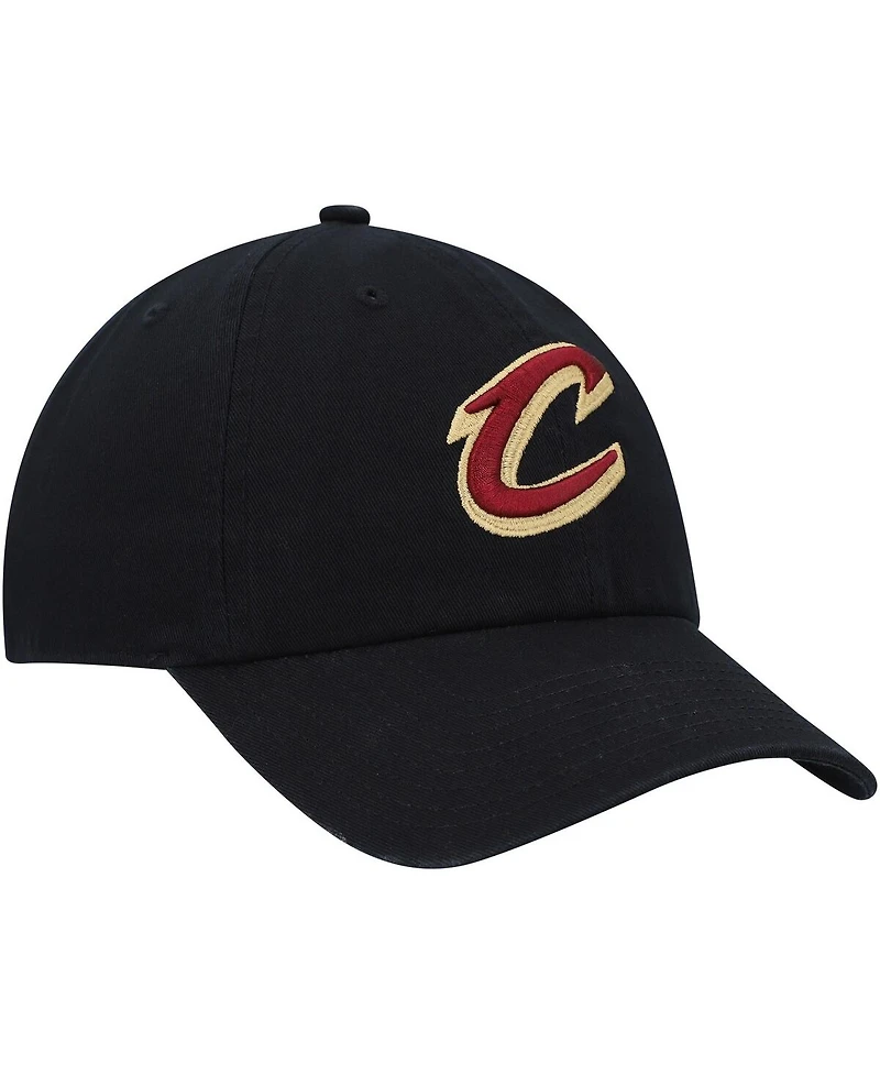 Men's '47 Black Cleveland Cavaliers Alternate Logo Clean Up Adjustable Hat