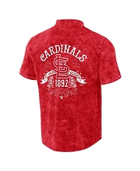 Men's Darius Rucker Collection by Fanatics Red Distressed St. Louis Cardinals Denim Team Color Button-Up Shirt