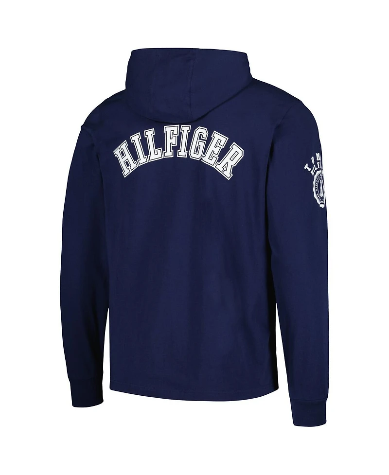 Men's Tommy Hilfiger Navy New England Patriots Morgan Long Sleeve Hoodie T-shirt
