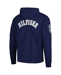 Men's Tommy Hilfiger Navy New England Patriots Morgan Long Sleeve Hoodie T-shirt