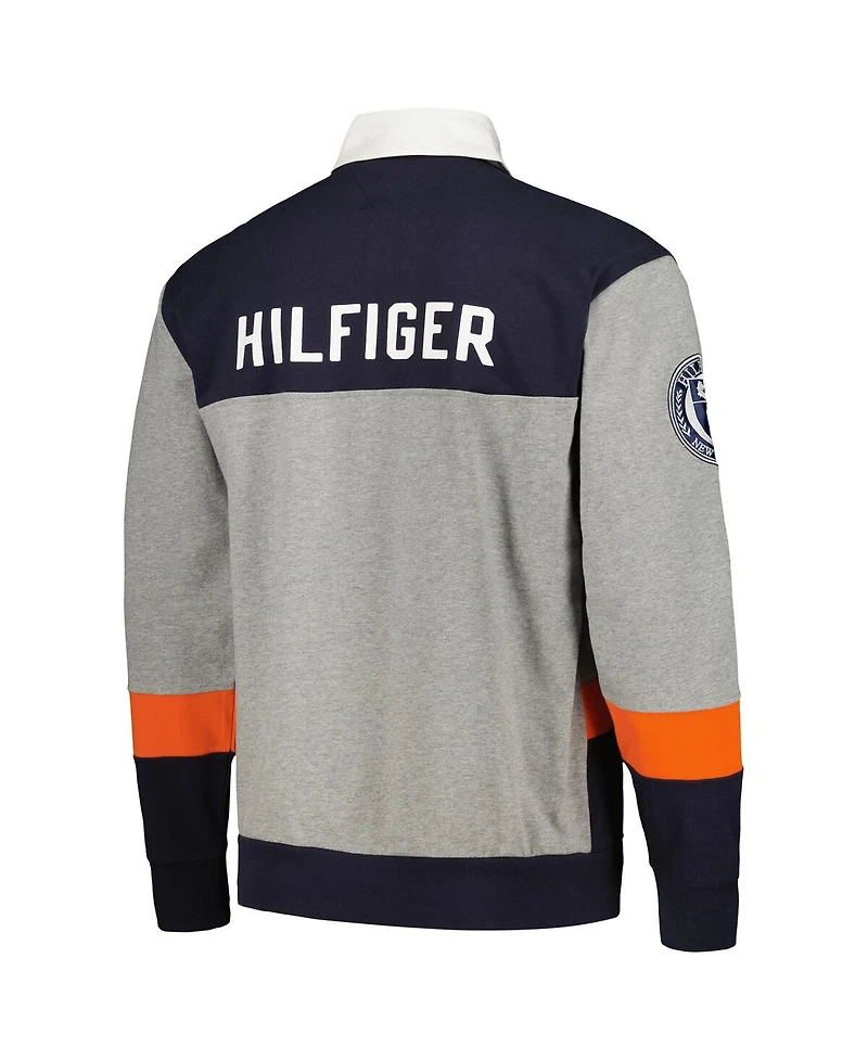Men's Tommy Hilfiger Navy Chicago Bears Connor Oversized Rugby Long Sleeve Polo Shirt