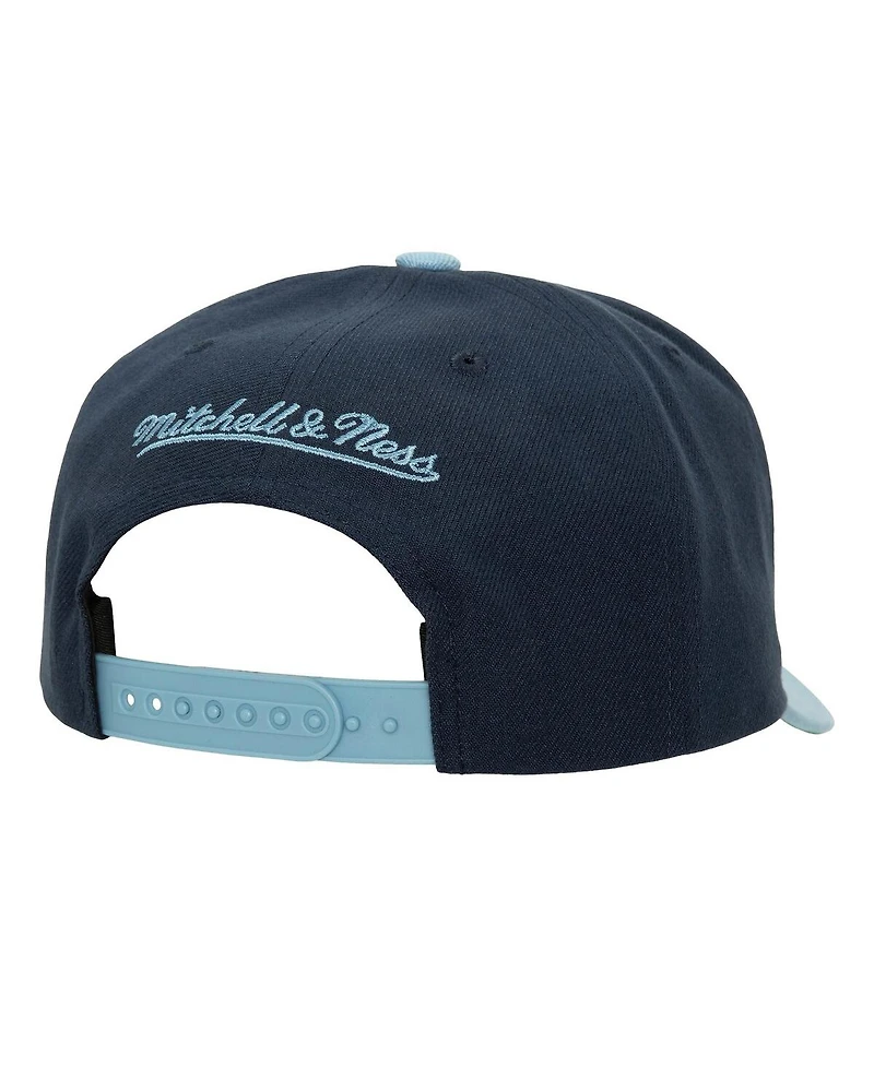 Men's Mitchell & Ness Navy, Light Blue Memphis Grizzlies Soul Xl Logo Pro Crown Snapback Hat