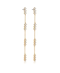 Ettika Linear Crystal 18k Gold Plated Drop Earrings
