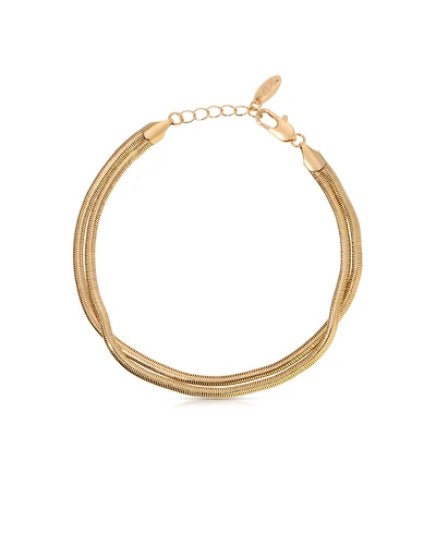 Ettika Slinky Snake Double Chain 18k Gold Plated Anklet