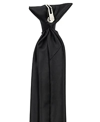 Calabrum Men's Slim Solid Black Clip-On Tie