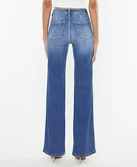 Kancan Women's Ultra High Rise Distressed 90s Flare Jeans