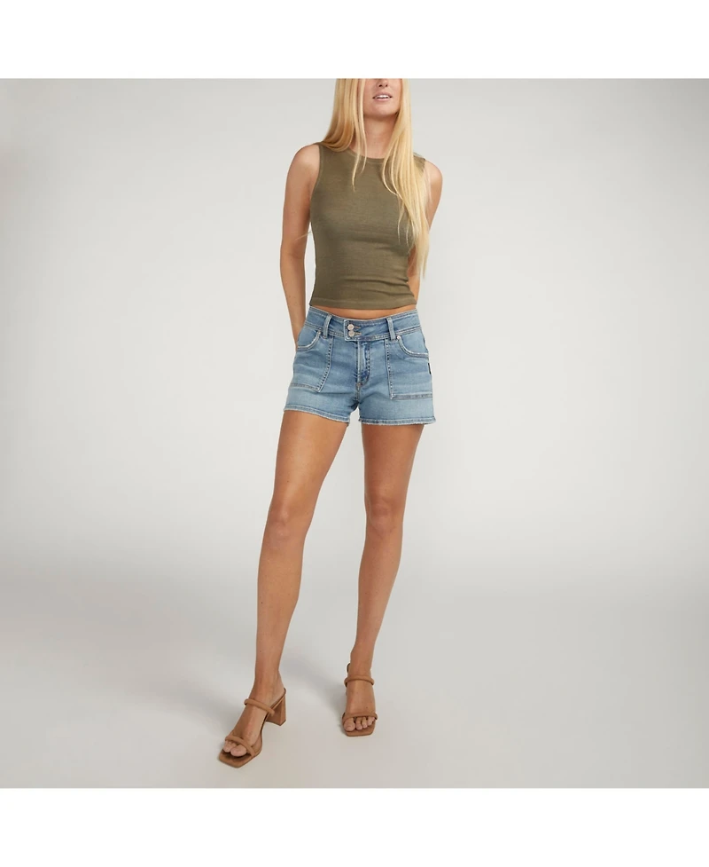 Silver Jeans Co. Women's Suki Mid Rise Curvy Fit Shorts