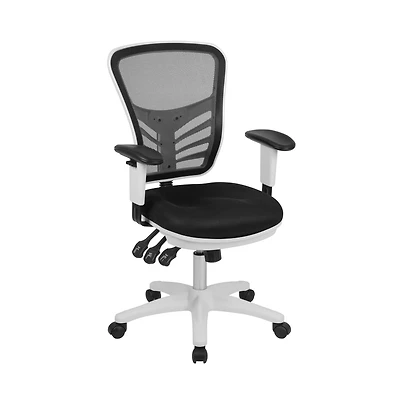 Mid-Back Mesh Triple Paddle Swivel Ergonomic Office Chair With Adjustable Arms