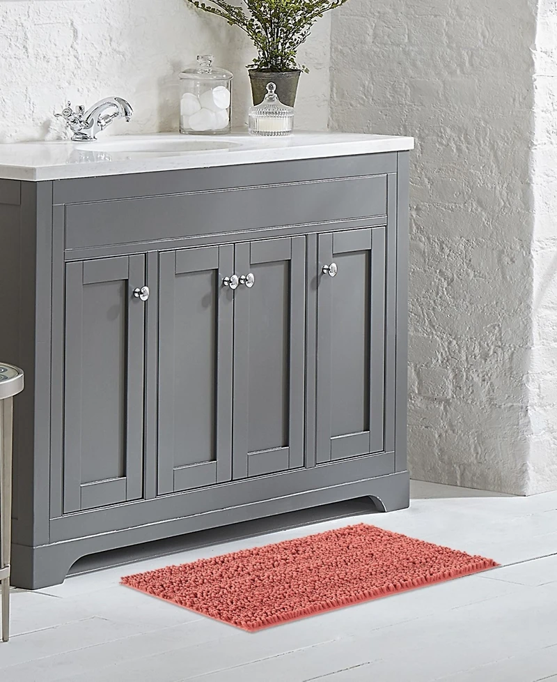 Laura Ashley Astor Chenille Bath Mat, 17" x 24"