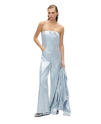 Women's Metallic Strapless Jumpsuit