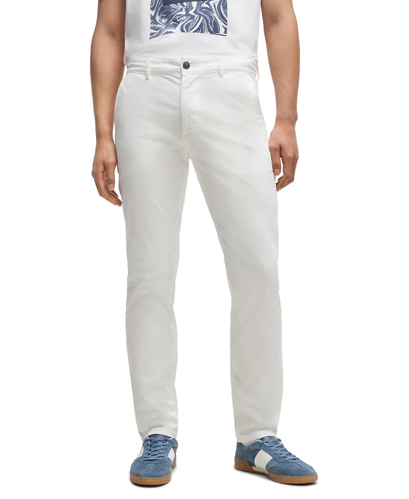 Boss by Hugo Boss Men's Stretch-Cotton Satin Slim-Fit Chinos