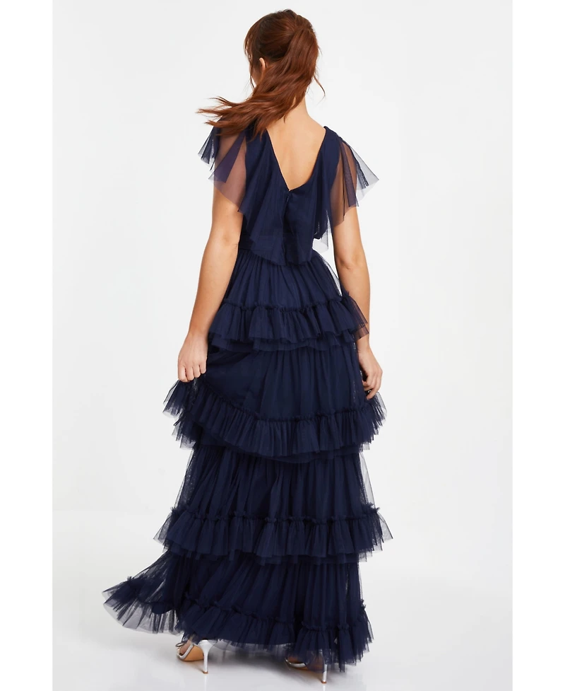 Quiz Women's Tule Tiered Maxi Dress