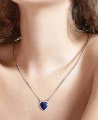 Amethyst (5-5/8 ct. t.w.) & Diamond (1/5 ct. t.w.) Heart Halo 18" Pendant Necklace in 14k White Gold